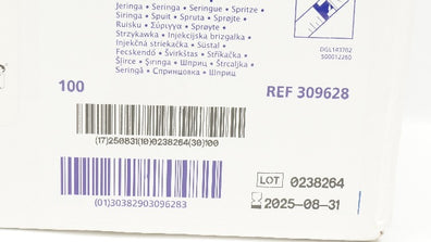 BD 309628 1ml Luer Lok Tip Syringe - Box of 100